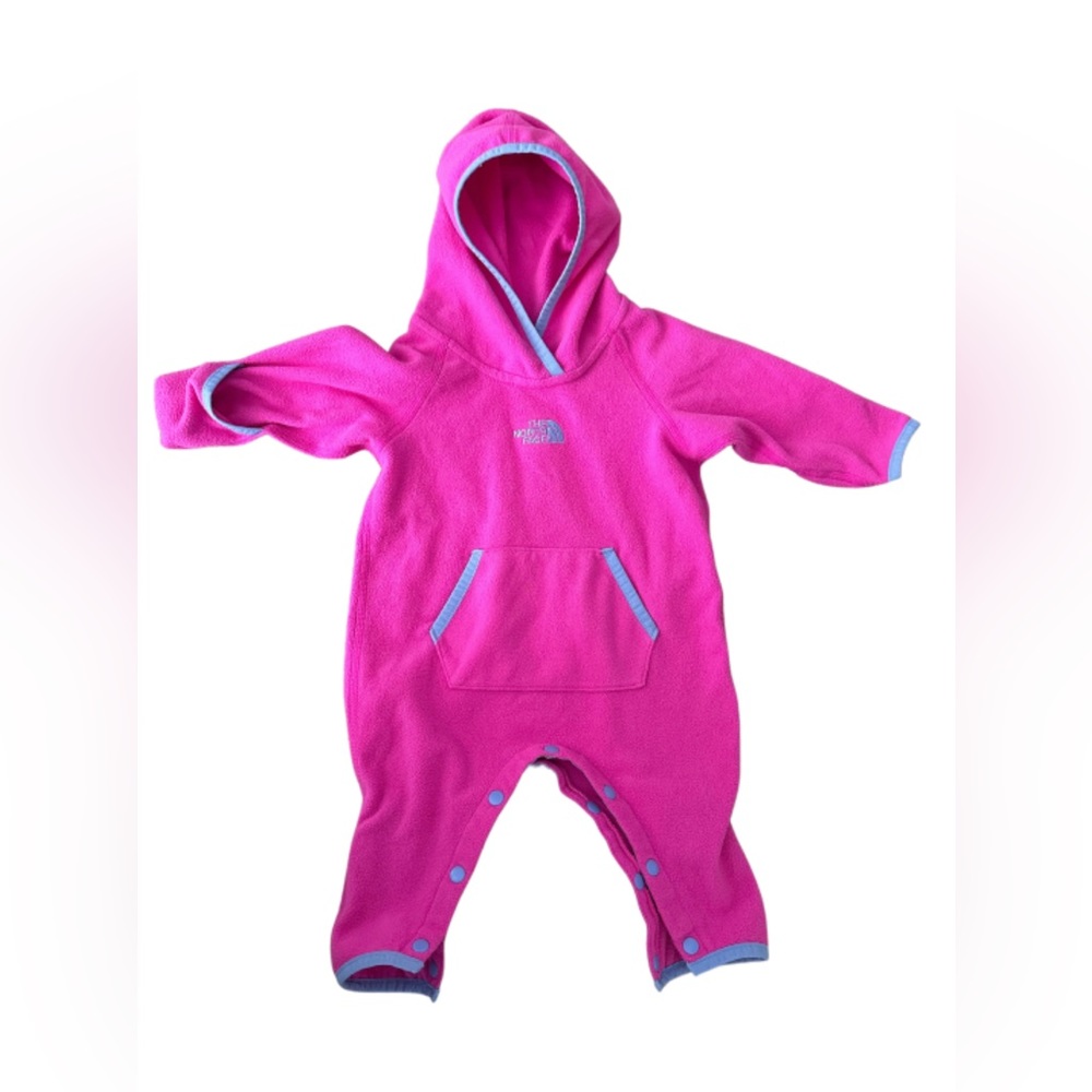 North Face Pink Baby Fleece Hooded One Piece